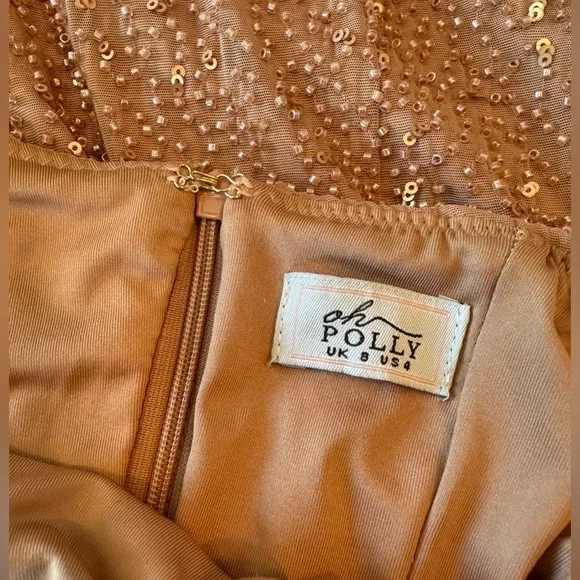 PALERMO 
Embellished Bandeau Cowl Neck Maxi Dress in Beige - Picture 6 of 10